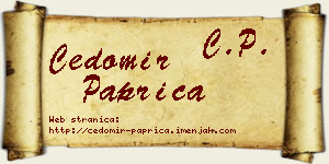 Čedomir Paprica vizit kartica